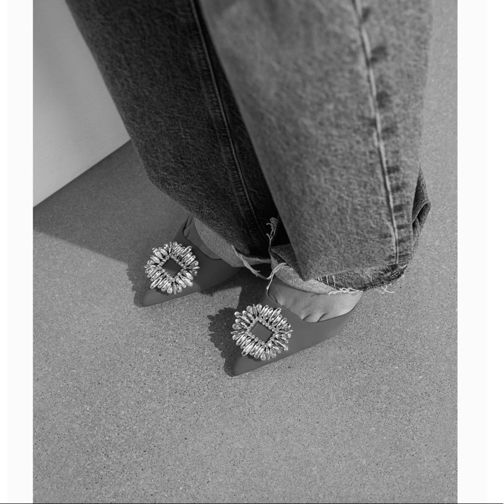 Zara Shimmery Slingback Heels - Picture 7 of 8